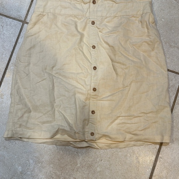 American Threads Cream Linen Button Front Backless Halter Dress M - Picture 4 of 9